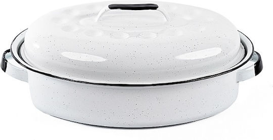 Oală Ovală Ceramică cu Grătar 38x26cm 1buc