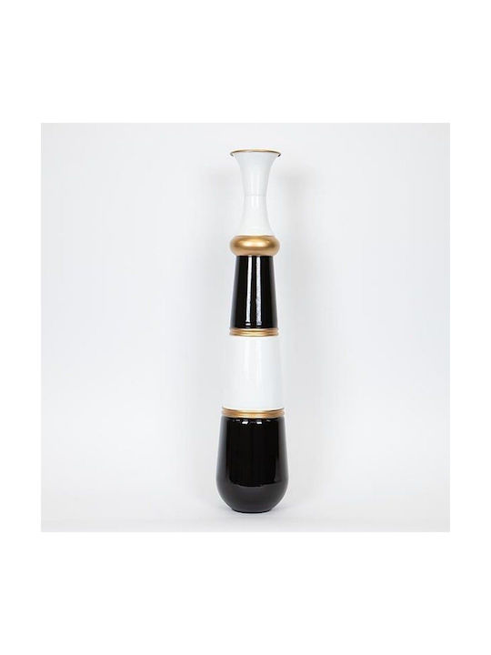 Dekorative Bodenvase Metallisch Gold-Schwarz-Weiß Φ17xΥ81.5cm