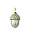 Hängendes Ornament Eichel Glas Grün 8x5.5cm