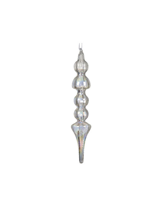 Hanging Stalactite Ornament Glass Transparent 18x3.8cm