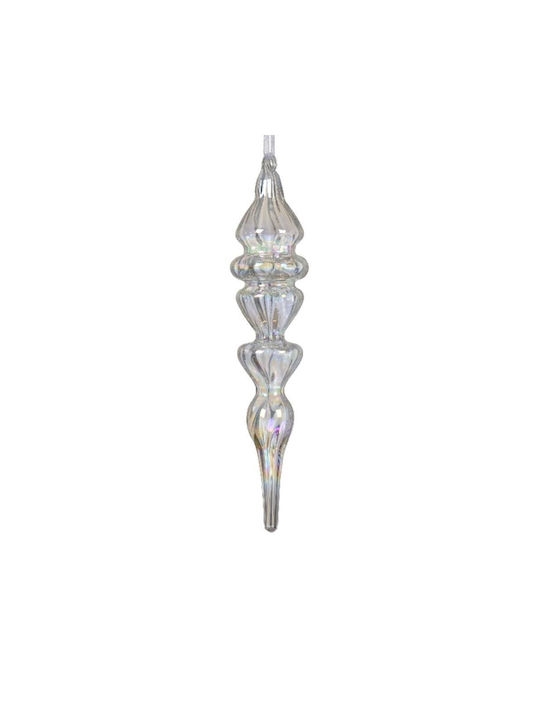 Hanging Stalactite Ornament Glass Transparent 18x3.8cm
