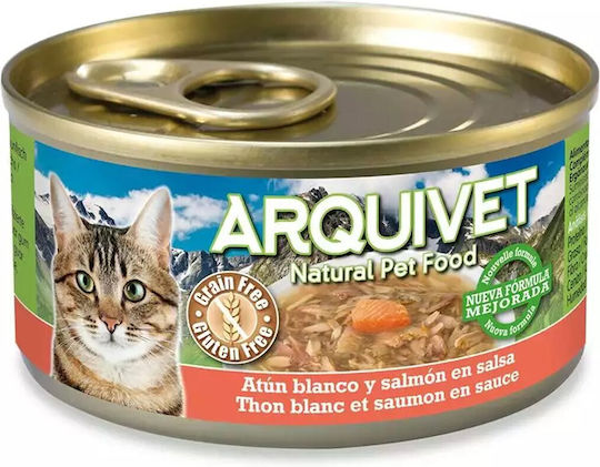 Arquivet Wet Food for Cats in Cans with Tuna and Salmon Gluten-Free 80gr