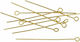 Steel Eye Pins Gold 50mm 20pcs
