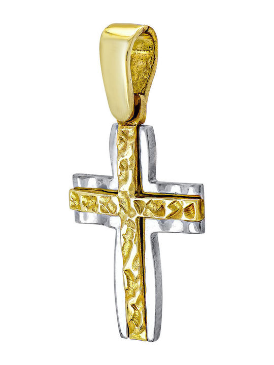 Kiriakos Gofas Damen Gold Kreuz 14K mit Kordel