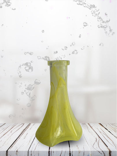 Hookah Vase Vessel Glass Pyramid Yellow Alabaster
