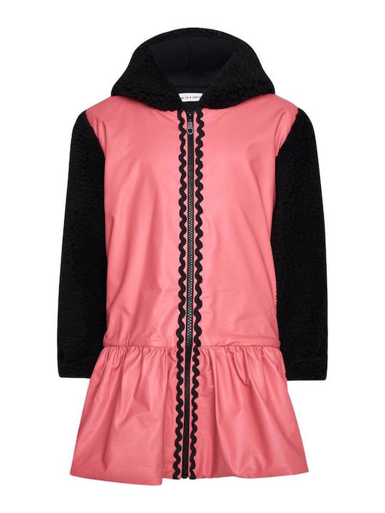 Kinder Freizeitjacke Lang mit Kapuze Pink
