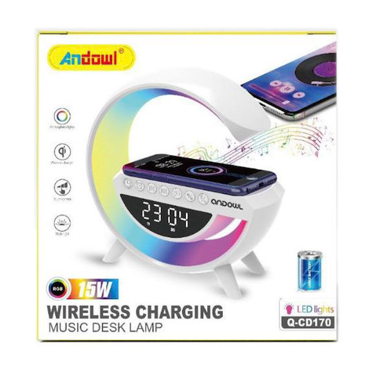 Andowl Ασύρματος Φορτιστής (Qi Pad) 15W Λευκός (Qcd170)