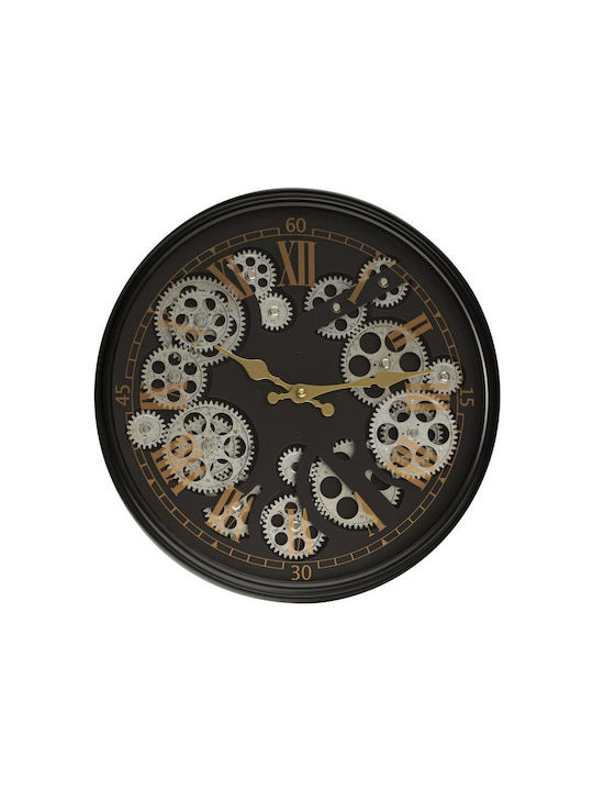 Eurofirany Wall Clock Plastic Black Ø35cm