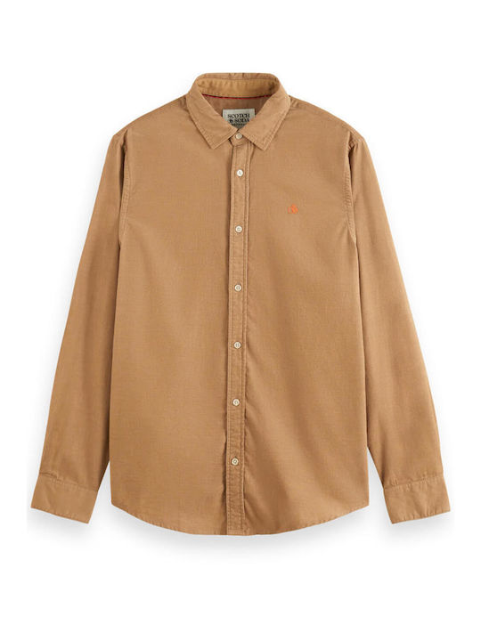 Scotch & Soda Herrenhemd Langärmelig Cord Desert Sand