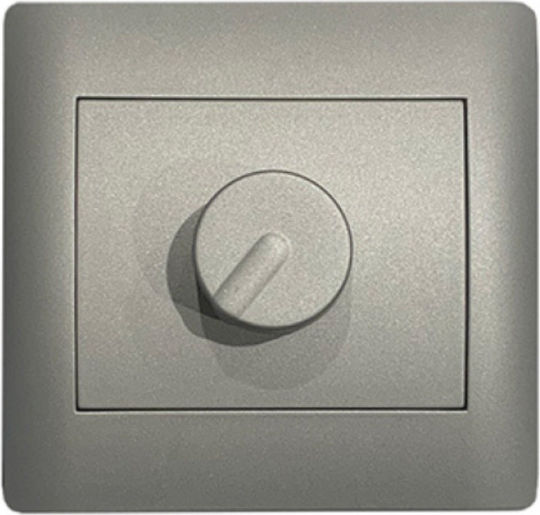 DIL Recessed Dimmer Switch with Classic Rotary Frame 500W in Gray Color