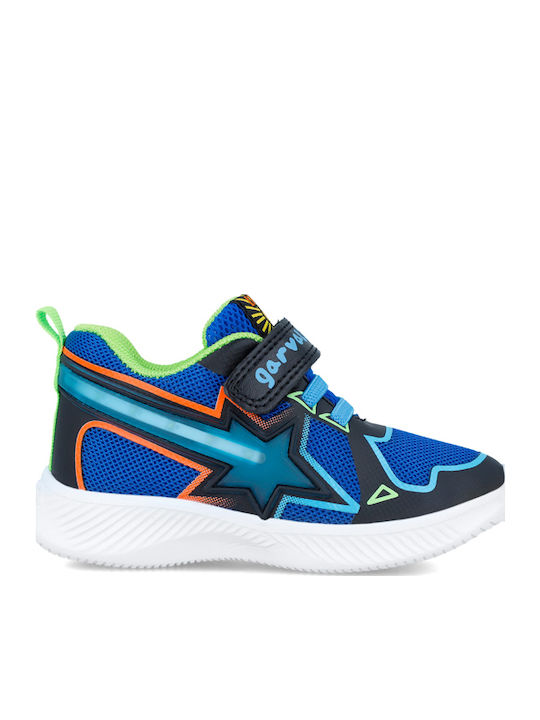 Παιδικά Sneakers με Σκρατς & Φωτάκια Μπλε