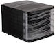 Ark Plastic Drawer Unit Black 5 Transparent Drawers A4 H24x35.5x28cm