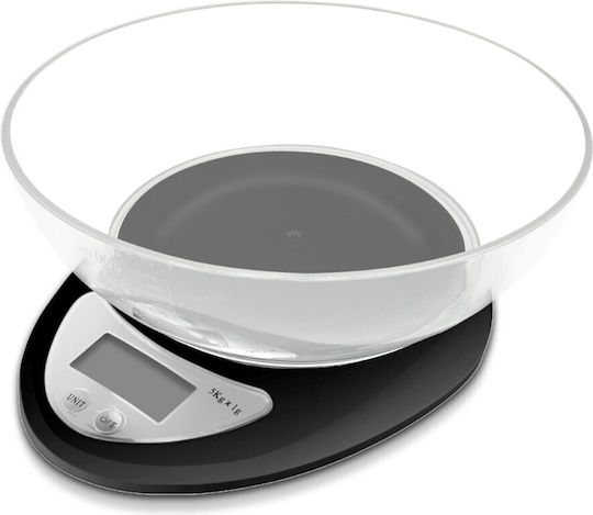 Rosberg Premium R51651HT Ψηφιακή Ζυγαριά Κουζίνας με Κάδο έως 5kg Μαύρη