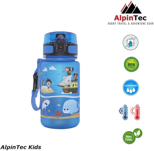 AlpinPro AlpinTec Детска Бутилка За Вода Пирати Пластмаса Non Spill Kids 350ml