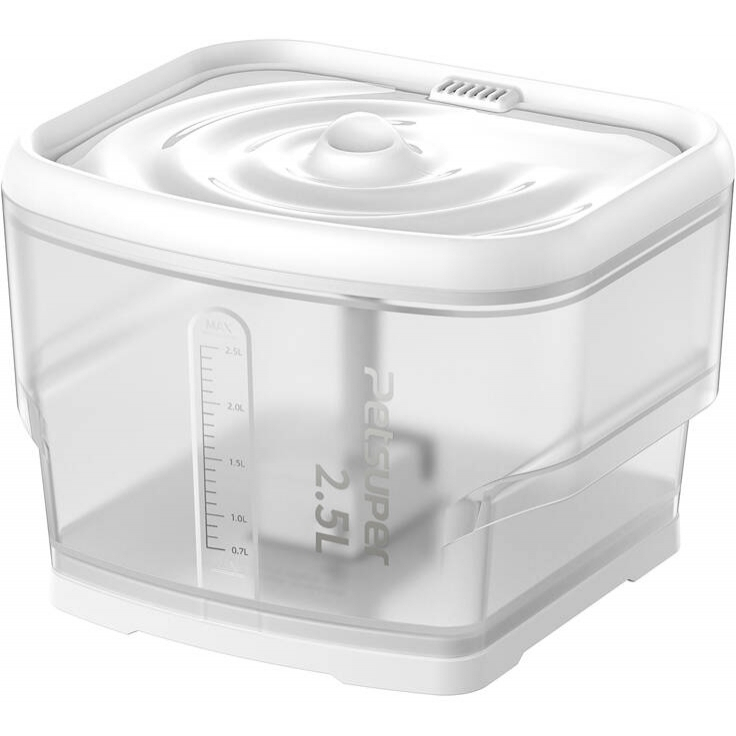Petsuper Έξυπνη Ποτίστρα/Σιντριβάνι Νερού PW03 2.5L (Διαφανές/Λευκό)