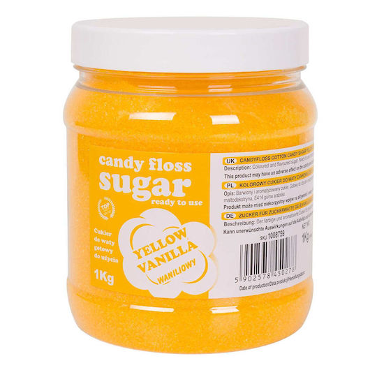 Yellow Vanilla-flavored Cotton Candy Sugar 1kg