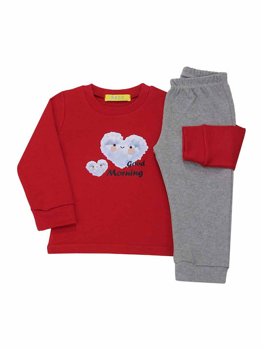 Prod Kinder Schlafanzug Winterlich red