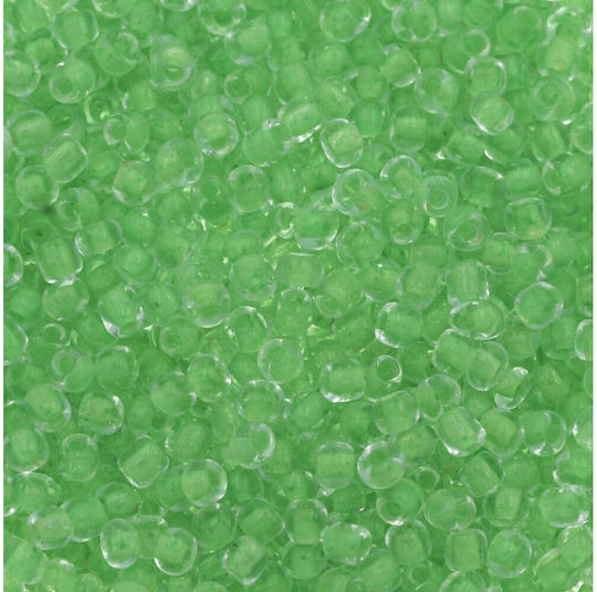 Γυάλινο Χαντράκι Ροκάι Πράσινο Lime Inside Color 3mm 100γραμμάρια