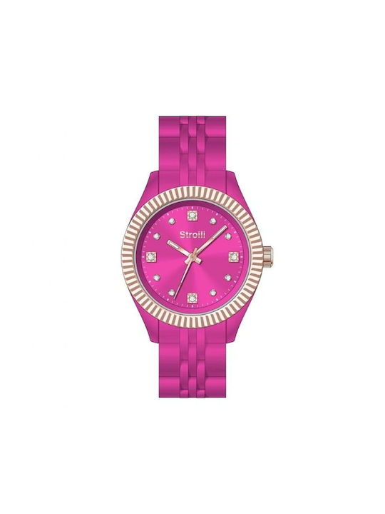 Stroili Watch Battery with Pink Metal Bracelet