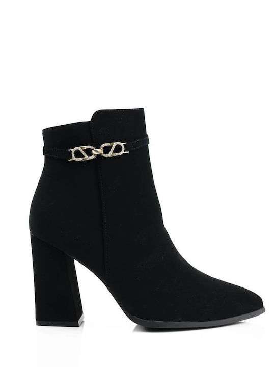 Black Ankle Boots with Discreet Decorative Heel