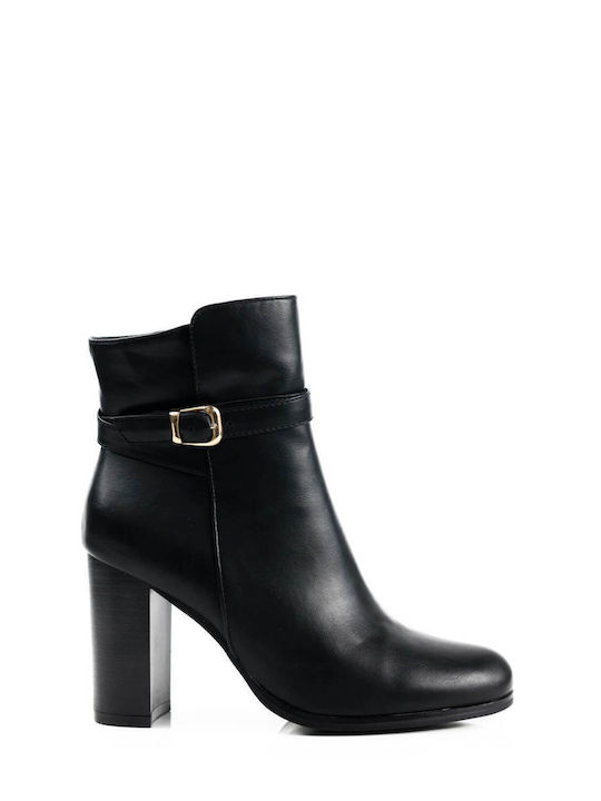 Botine Negre Elegante cu Toc Înalt