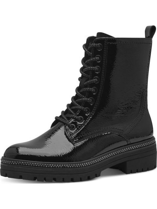 Marco Tozzi Women's Patent Leather Ankle Boots with Medium Heel