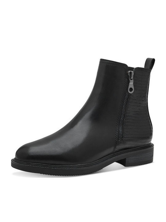 Leder Stiefeletten Damen Schwarz
