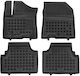 Rezaw Plast Set of Front and Rear Mats Tray Type 4pcs from Rubber for Hyundai Kona Black