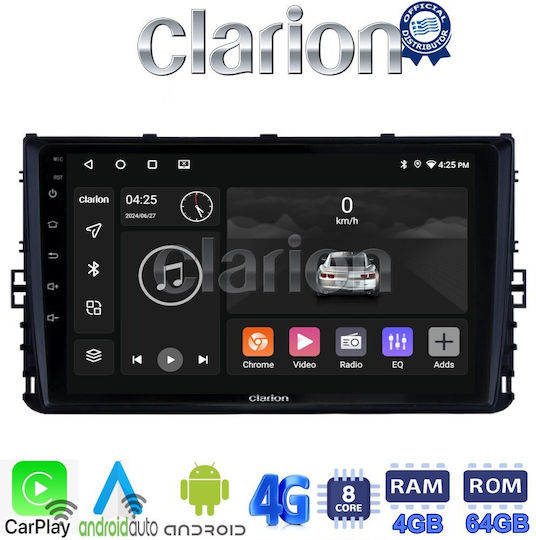 Clarion Sistem Audio Auto pentru Volkswagen T-Roc / T-Cross 2017> (Bluetooth/USB/WiFi/GPS/Apple-Carplay/Android-Auto) cu Ecran Tactil 9"