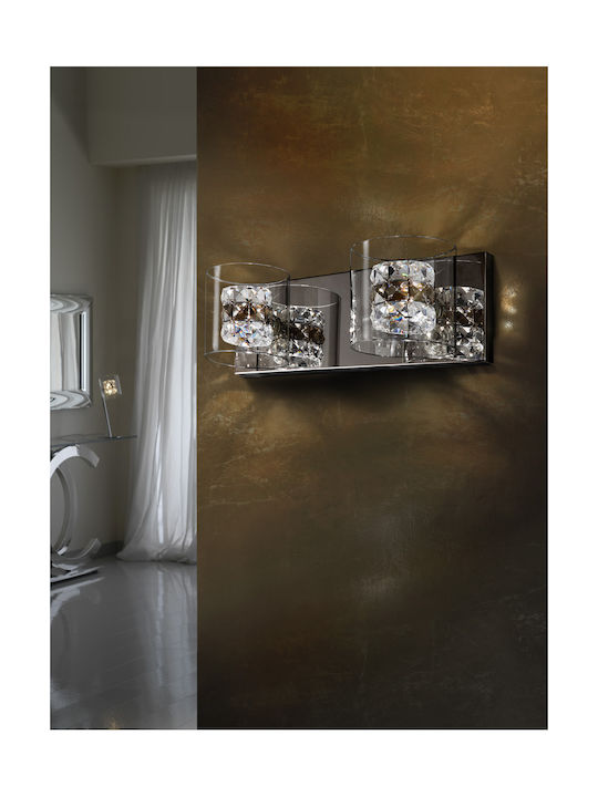 Flash Leuchte Wand mit Fassung G9 Silber 13cm