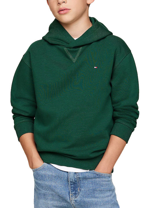 Kids Sweatshirt with Hood and Pockets Ornamental Green