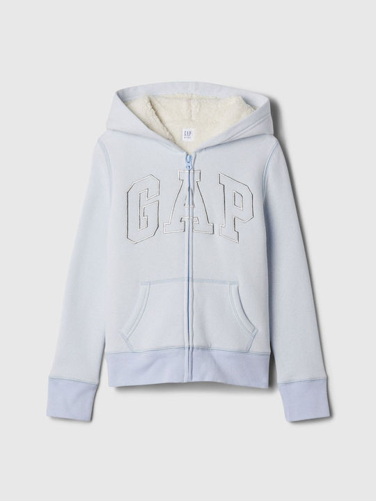 GAP Cardigan pentru copii din material frotirat Blană cu glugă ALBASTRU URBAN