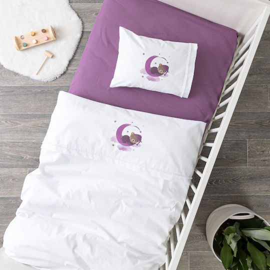 Borea Одеяло Детско легло Sleeping Bear Велур Лилав Purple 100x140см.