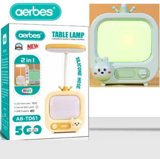 Aerbes LED Kinder Schreibtischlampe Grün 14x10cm