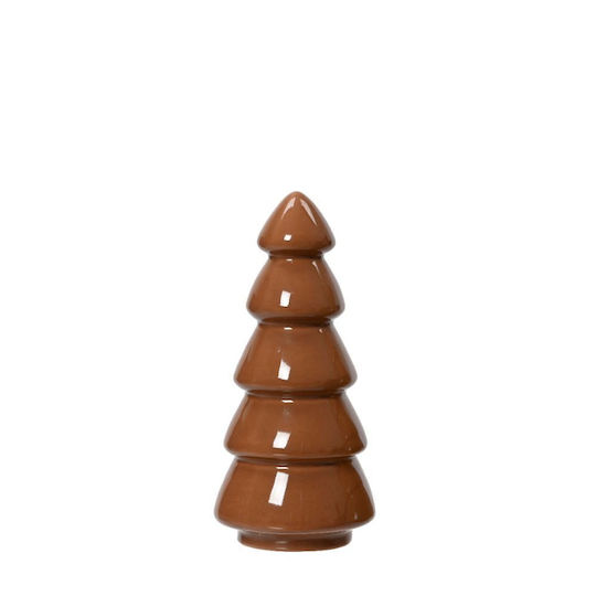 Christmas Decorative Ceramic Tree 16cm Brown Tabletop