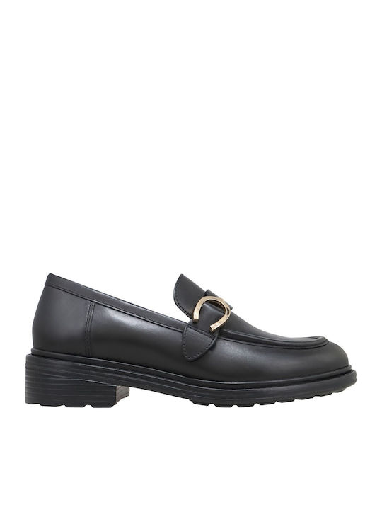 Walk Pleasure Leder Damen Loafers in Schwarz Farbe