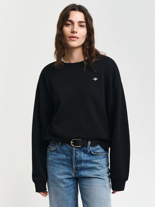 Gant "shield C-neck Sweat" Γυναικείο Φούτερ Μαύρο