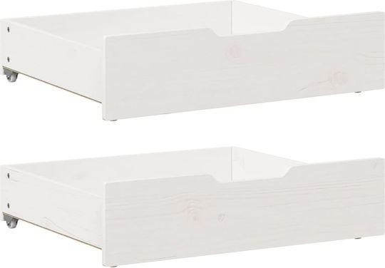 vidaXL Bettkasten aus Holz White 65x55x16cm 2Stück