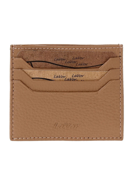 Lavor Leather Men's Card Wallet With RFID Beige