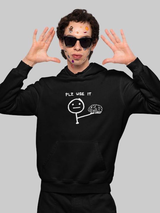 "plz Use It" Hoodie Black