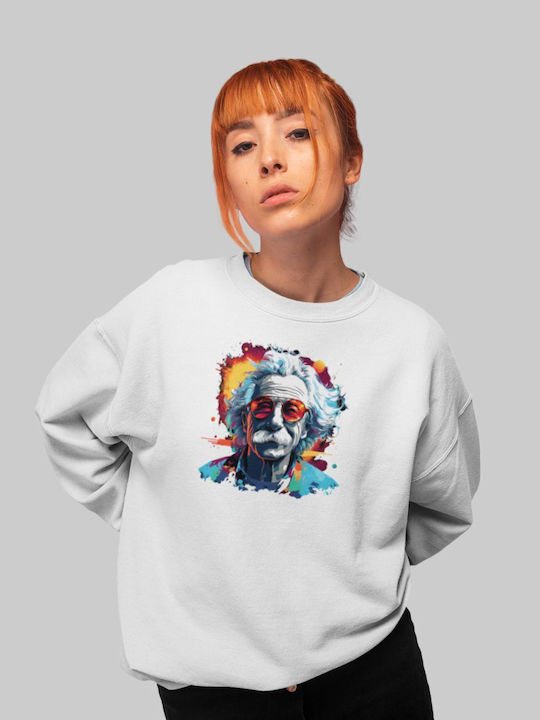 Albert Einstein W Sweatshirt White