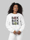 "box Box Box" W Sweatshirt White