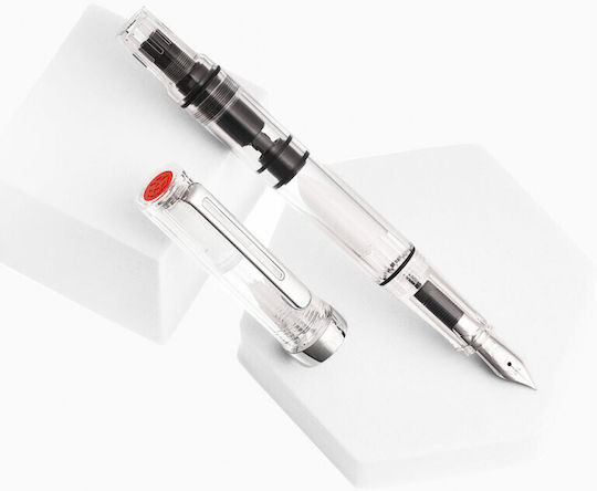 Twsbi Piston Filling Calligraphy Pen Fine Transparent With Red Ink
