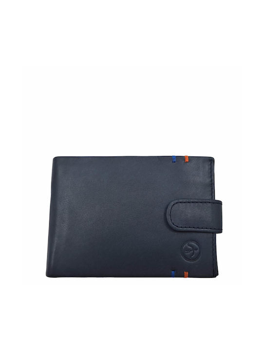 Daston Men's Leather Wallet with RFID Blue