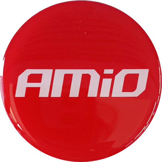 AMiO Autoemblem Aufkleber mit Emaille Überzug 7.2 x 7.2cm für Autoreifen in Weiß Farbe 4Stück