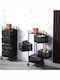 Keskor Metal Kitchen Trolley 4 Tiers Black 27x27x78cm