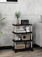 Costway Kitchen Trolley Plastic 3 Tiers Black 40x21x59.5cm