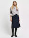 Denim Midi Skirt Dark Blue
