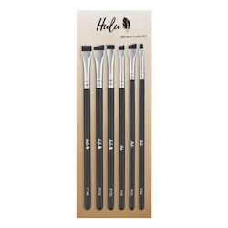 Hulu Professional Set with Eyebrow Makeup Brushes 6 Pieces