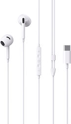 XO EP78 Handsfree cu două căști cu mufă USB-C Alb